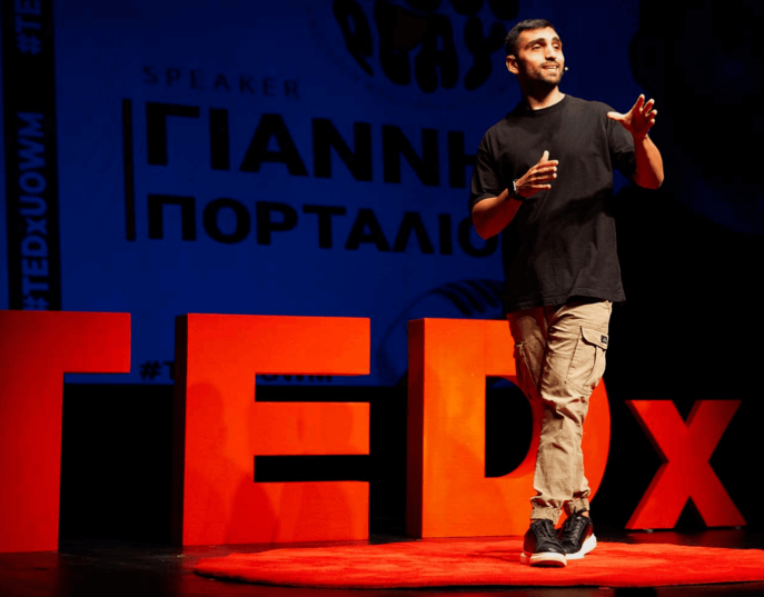 John Portalios on stage