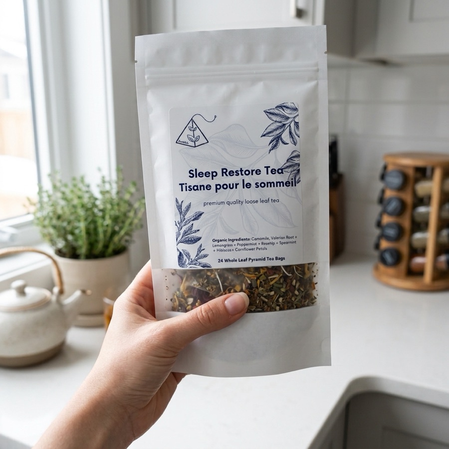 Avodah brand photography — Pouch held in hand